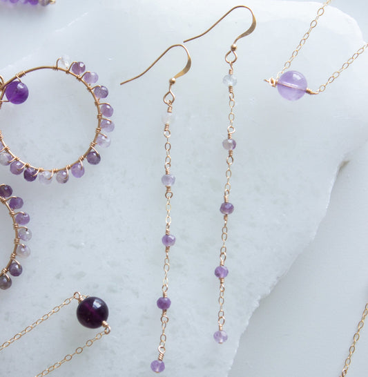 Cascading Amethyst Earrings