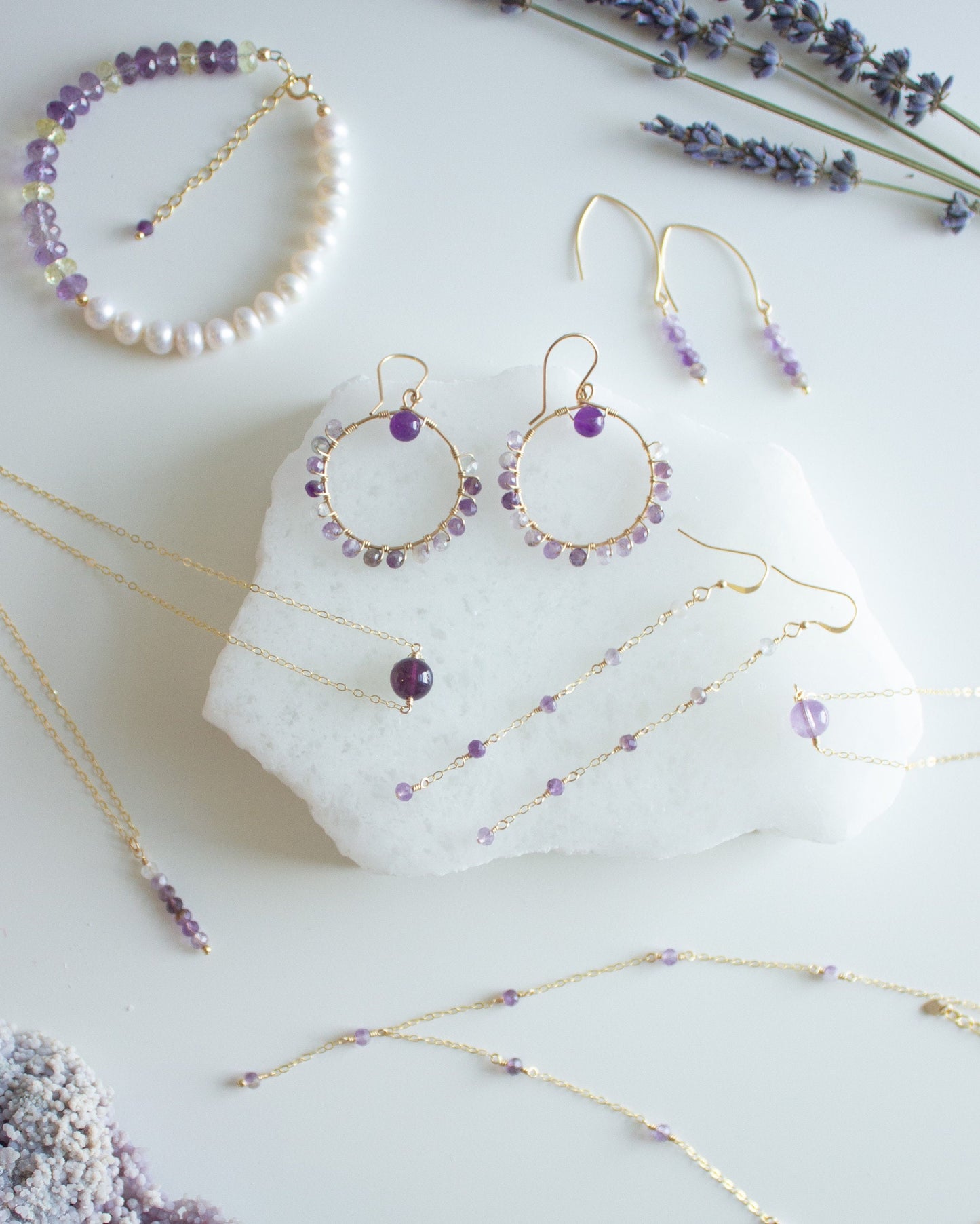 Amethyst Drop Necklace