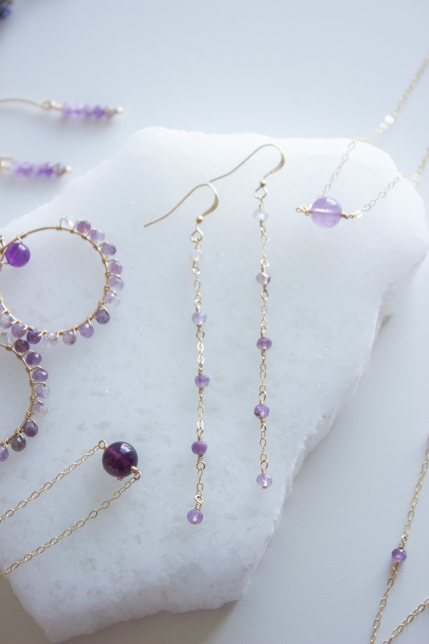 Cascading Amethyst Earrings