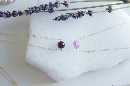 Floating Amethyst Necklace