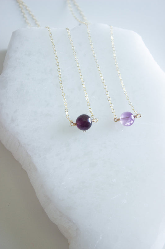 Floating Amethyst Necklace