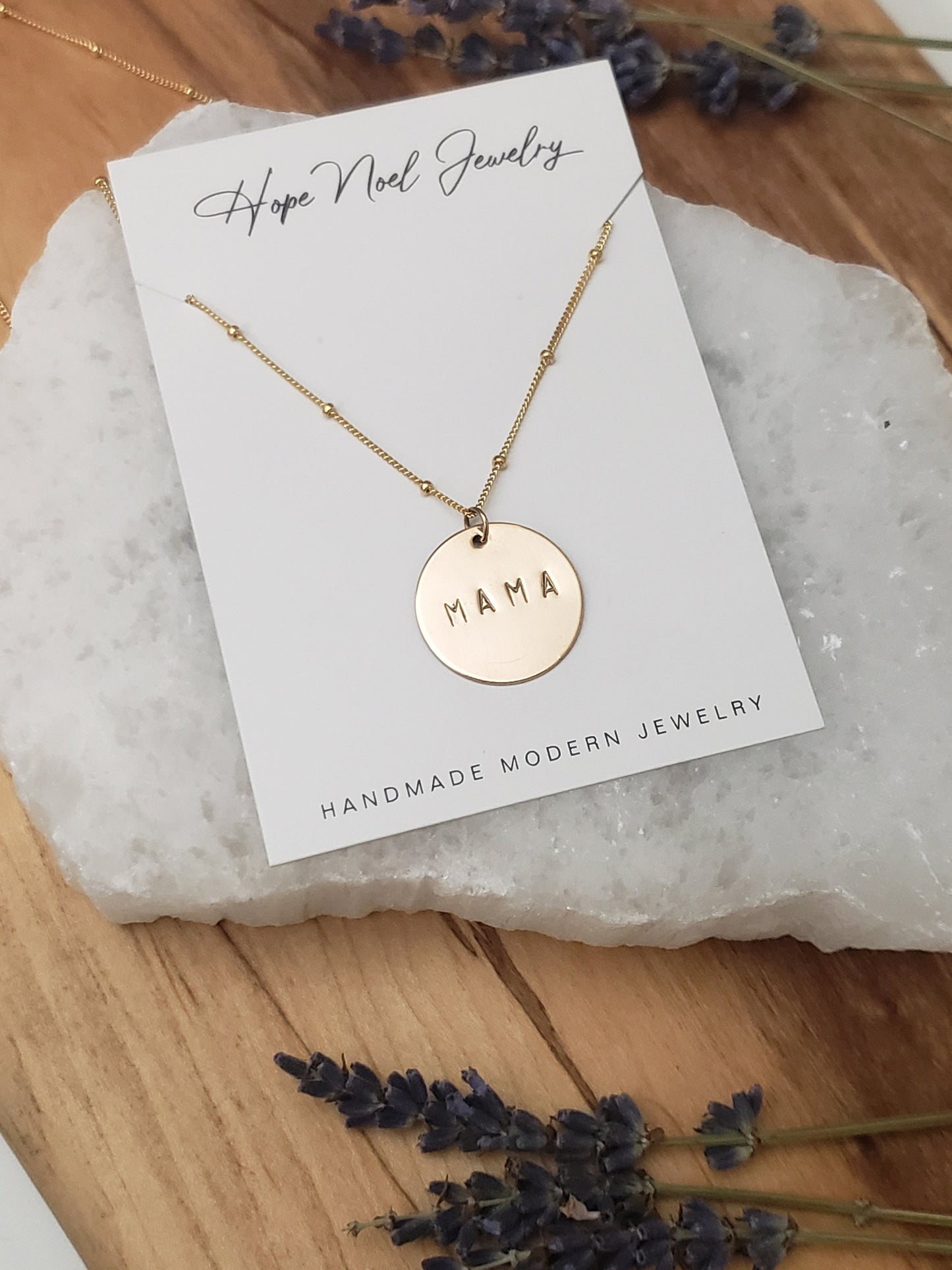 Mama Disc Pendant Necklace