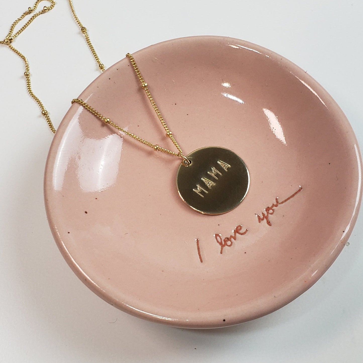 Mama Disc Pendant Necklace