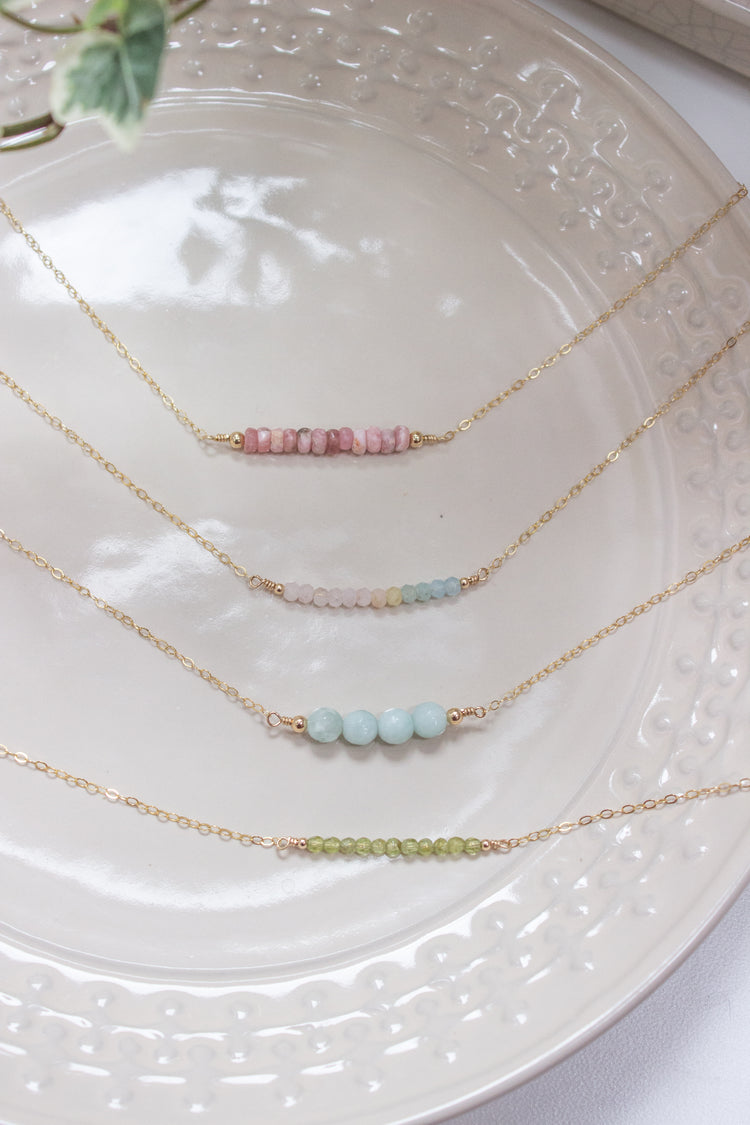 Gemstone Bar Necklaces
