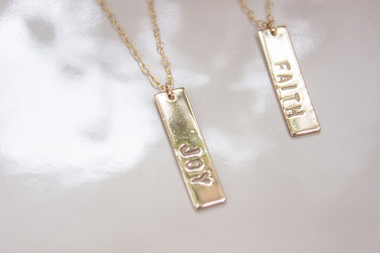 Custom Hand Stamped Tag Pendant Necklace
