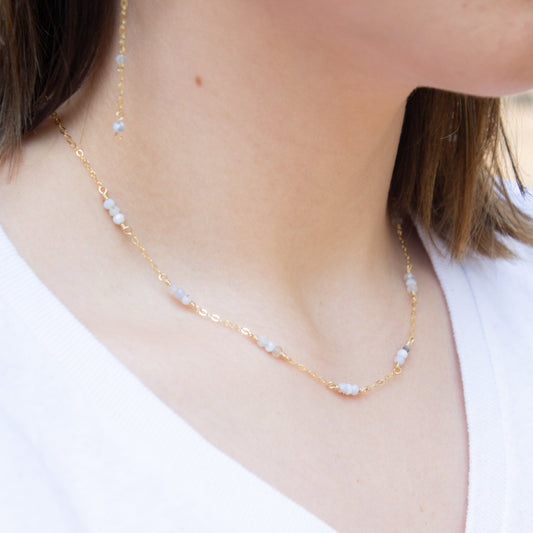 Blue Lace Agate Layering Necklace