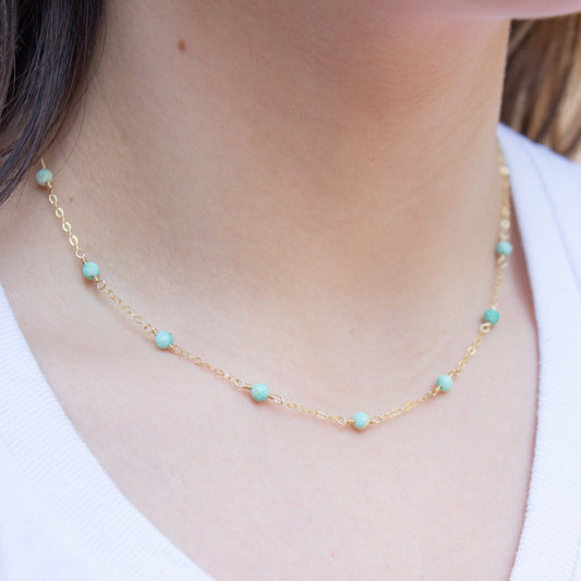 Peruvian Turquoise Dot Necklace