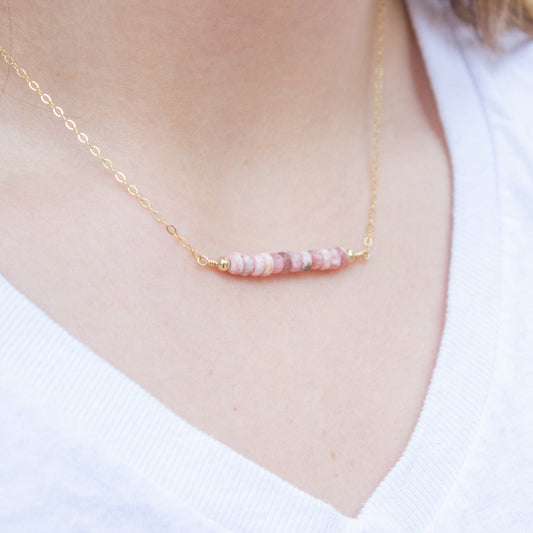 Rhodochrosite Bar Necklace