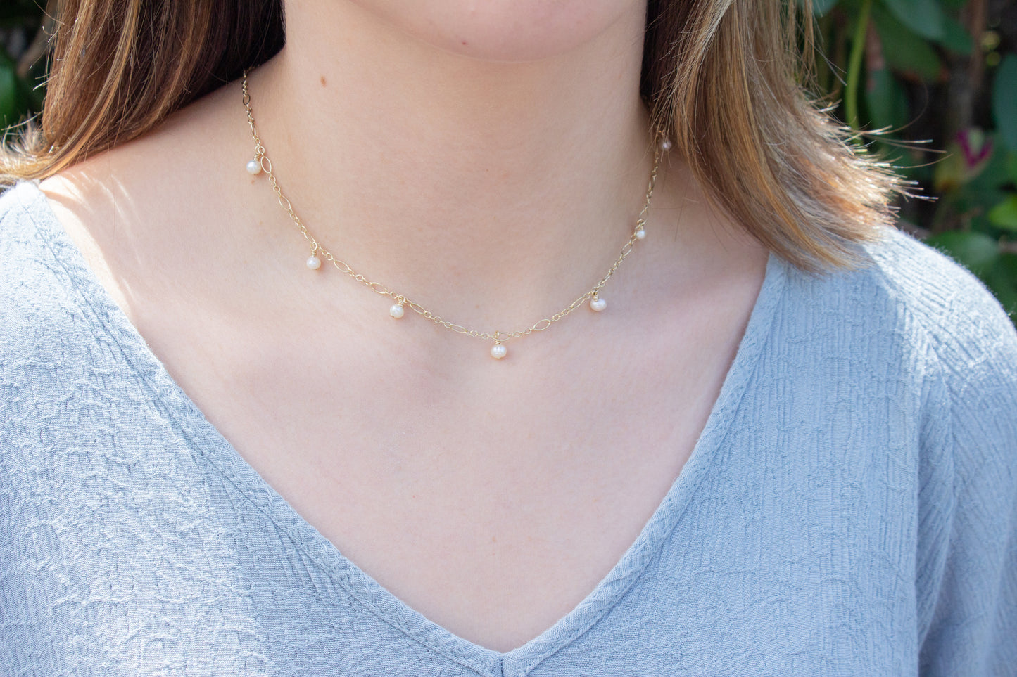 Constanta Necklace - Tiny Pearl Drops