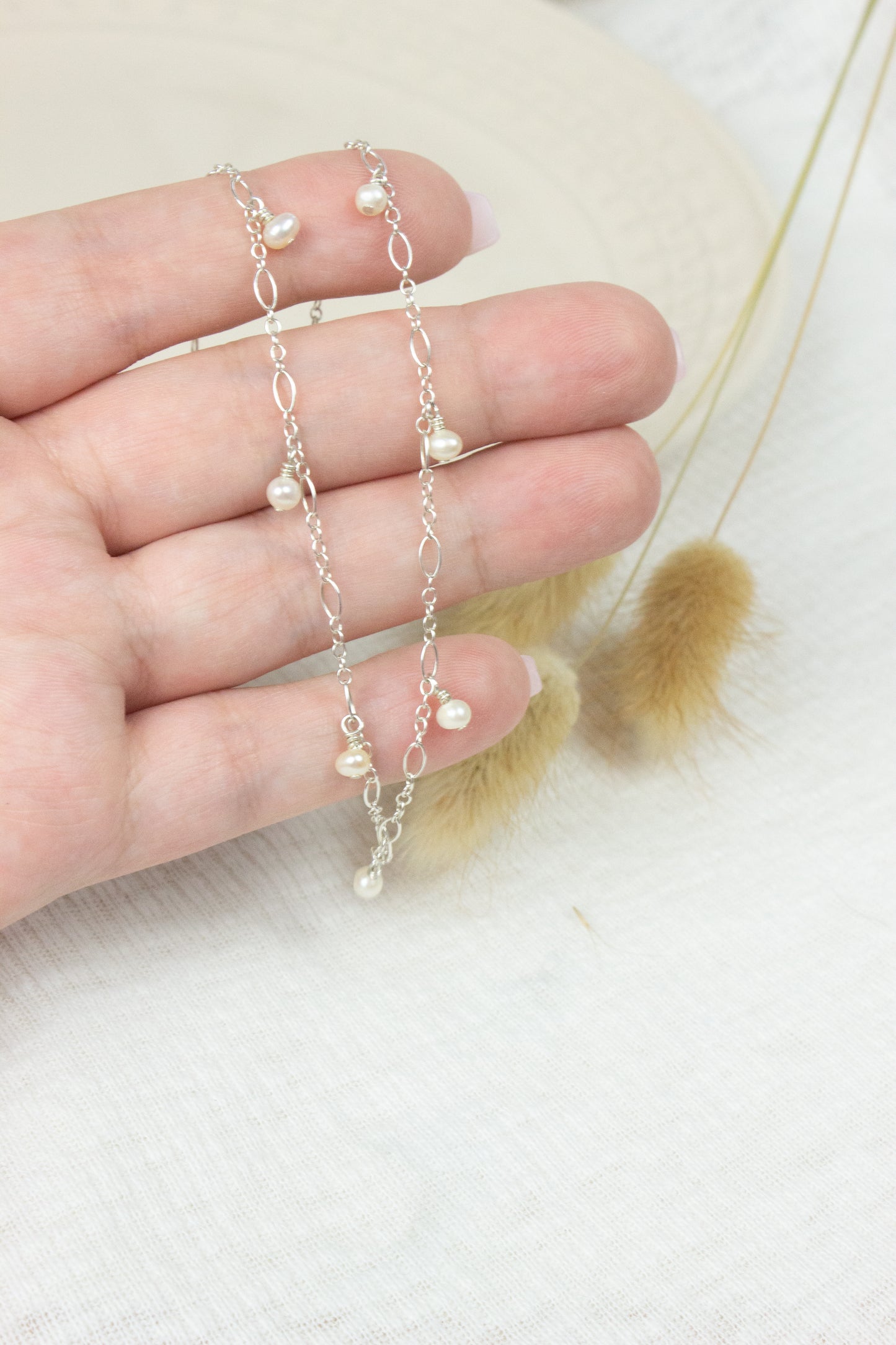 Constanta Necklace - Tiny Pearl Drops
