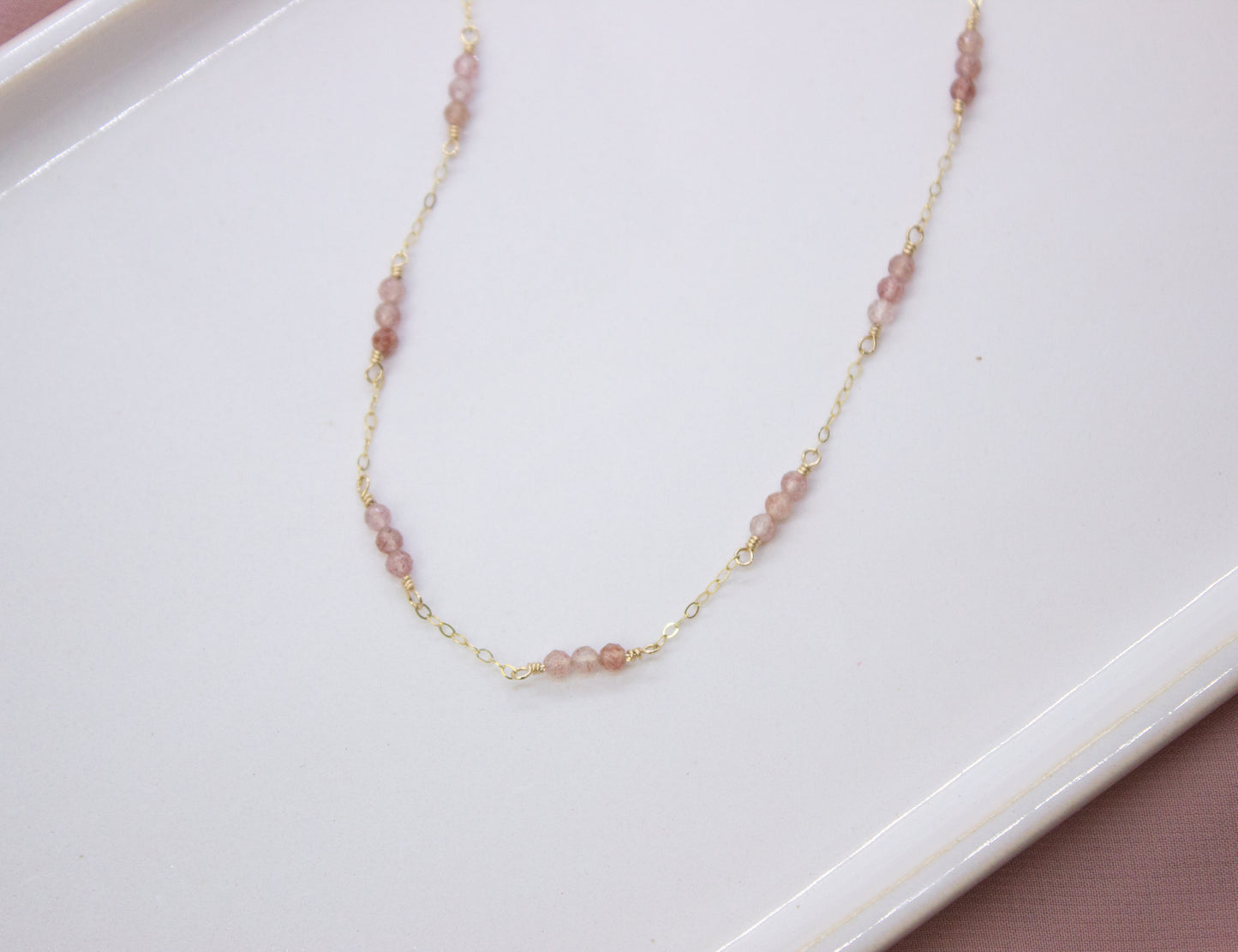 Strawberry Quartz Layering Necklace