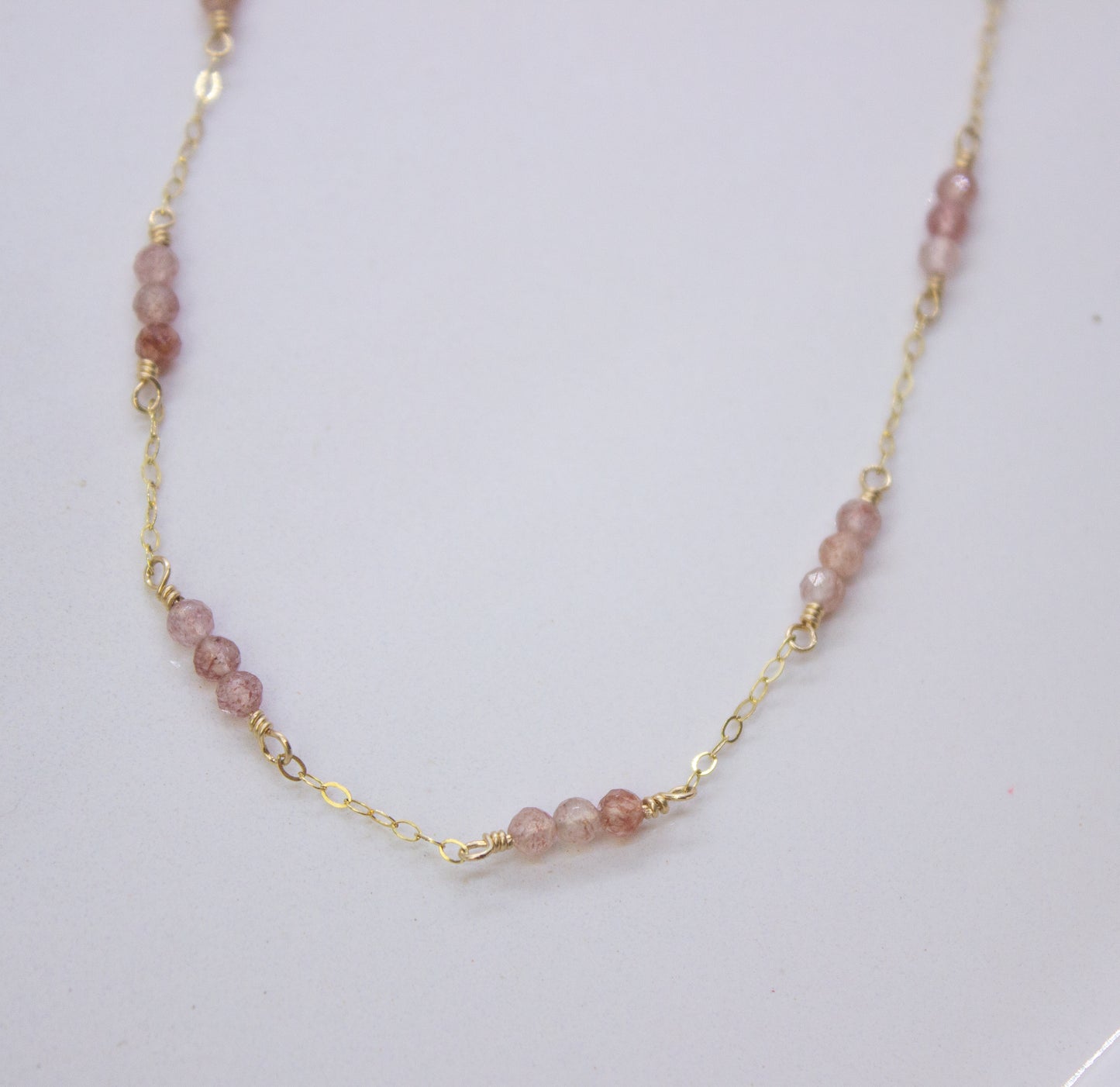 Strawberry Quartz Layering Necklace