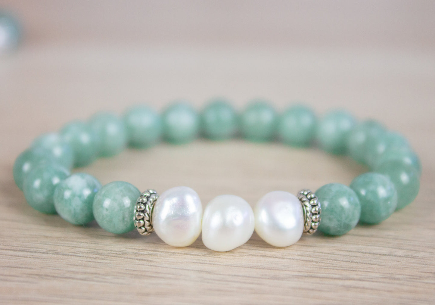 Jade and Pearl Gemstone Bracelet