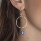 Sodalite Dangle Hoop Earrings
