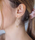 Flower Agate Hoop Drop Earrings