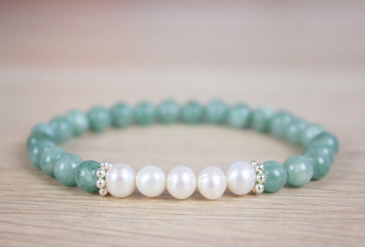 Jade and Pearl Gemstone Bracelet