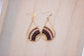 Garnet and Pearl Arch Teardrop Earrings