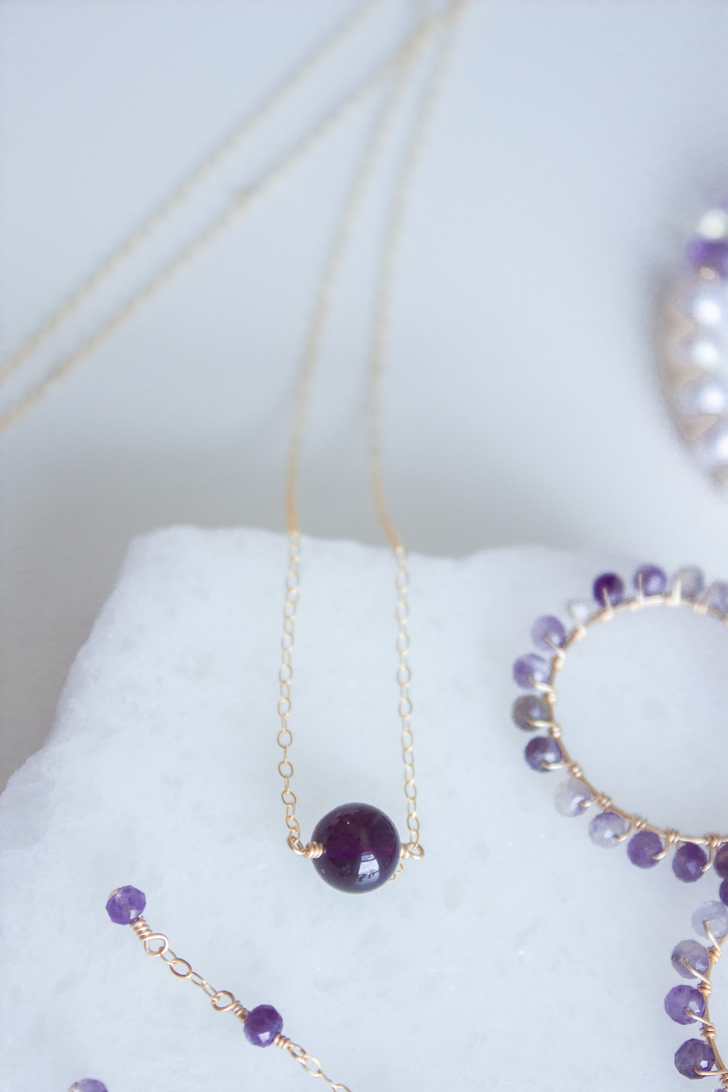 Floating Amethyst Necklace