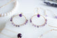 Amethyst Wire Wrapped Dangle Hoops